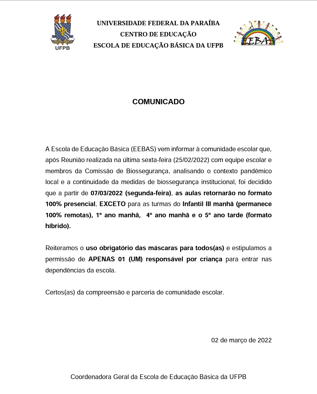 Comunicado 02032022